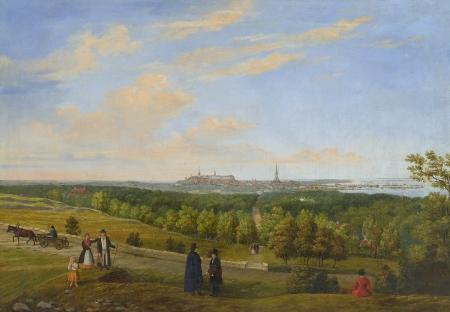 Edvard Petersen A view from Tallinn to Lasnamae oil painting picture
